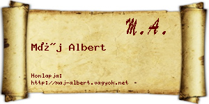 Máj Albert névjegykártya