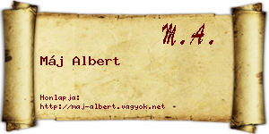 Máj Albert névjegykártya